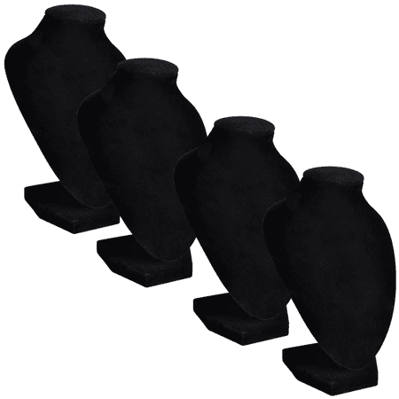 Anself Flannel Jewelry Holder Necklace Bust Black 3.5" x 3.3" x 6" 4 pcs