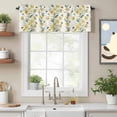 thumbnail image 2 of Yellow Daisy Valance Curtain for Windows Watercolor Country SpringYellow Floral Bees Rod Pocket Curtain Valances Short Window Treatments Panels for Kitchen Bathroom Laundry Room Basement 42 x 12 Inch, 2 of 9