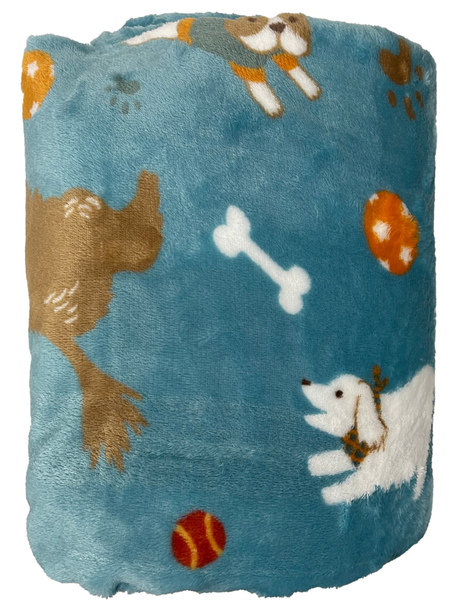 The Big One Oversized Plush Throw Blanket Microplush Blue Puppy Dogs - 5ft x 6ft