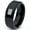 Black Bevel Polish Tungsten, variant on Tungsten North Dakota The Peace Garden State Band Ring 8mm Men Women Comfort Fit Gray Step Bevel Edge Brushed Polished