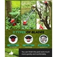 thumbnail image 6 of YAHHU Cordless Electric String Trimmer 21V - Trimmer, Edger, and Mower with Multiple Blades for Lawn and Garden, 6 of 8