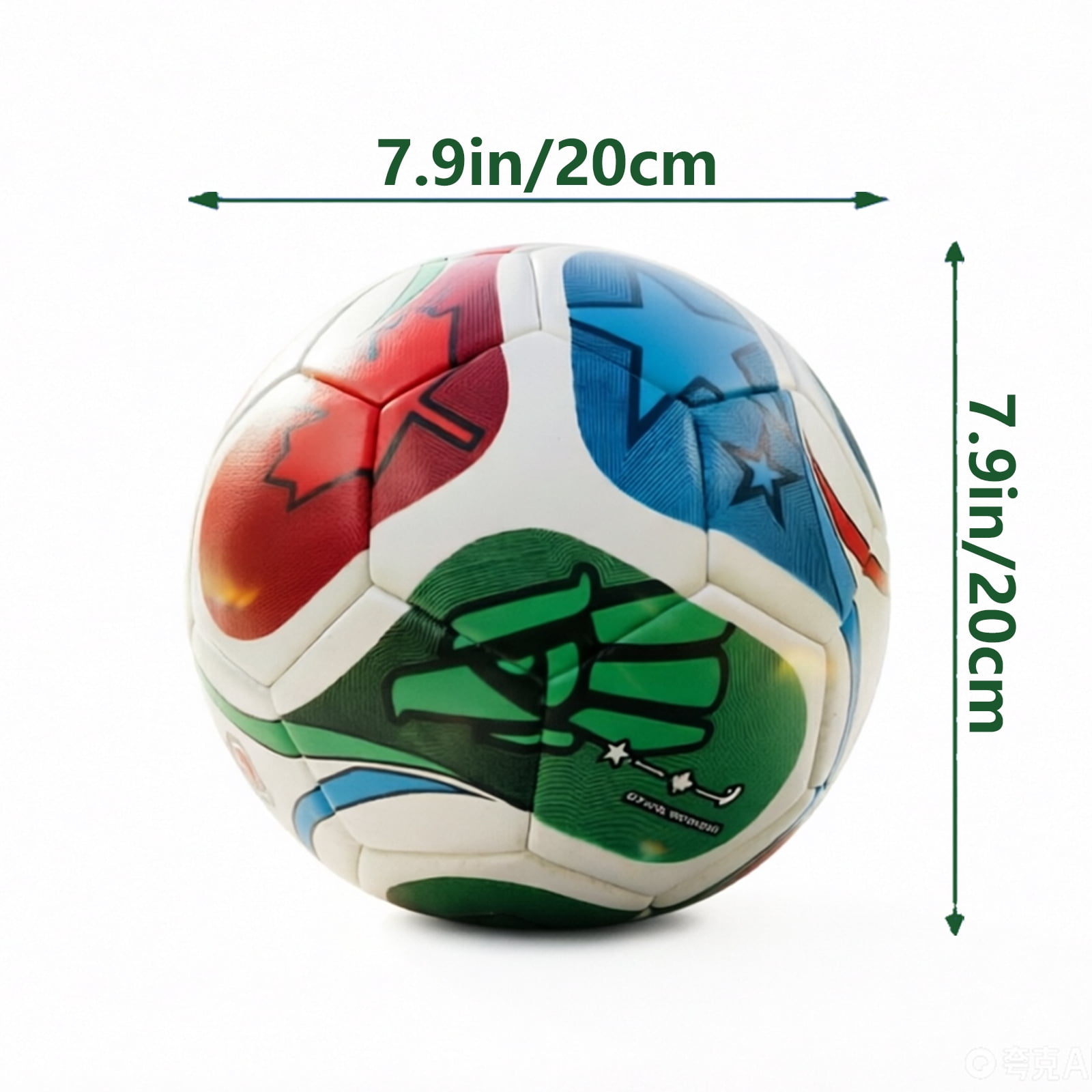 Soccer Ball for Outdoor Sports, Size 5, PU Material with Star and Stripe Design, Training Ball, 1 Count