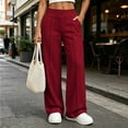 thumbnail image 2 of Miqool Wide Leg Pants for Women Elastic High Waisted Casual Loose Yoga Pants Fall Winter Lounge Trouser with Pockets, 2 of 7