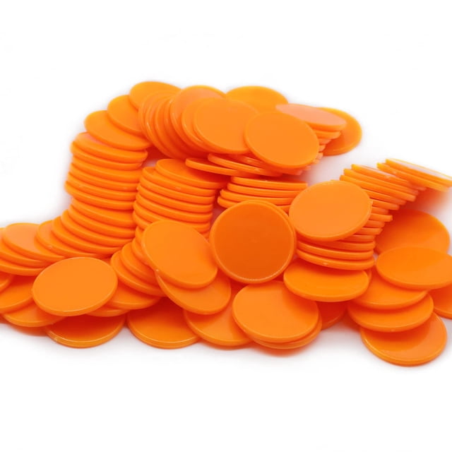 Hakitaroom Juego De 100 Fichas De Juego De Fichas De Póquer De Plástico Opaco Con Caja De Almacenamiento (Naranja 1,26 Pulgadas)