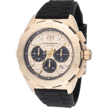 TechnoMarine Seven Seas Chronograph GMT Quartz Gold Dial Men's Watch TM-725023