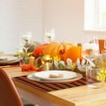 thumbnail image 2 of 4 Pieces Fall Orange Black Buffalo Plaid Placemats 12x18 Inch Thanksgiving Table Mats Farmhouse Thanksgiving Autumn Decorations for Indoor Outdoor Party Washable Table Mat, 2 of 6