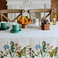 thumbnail image 4 of Rectangle Summer Tablecloth Printed Flower Grass Vintage Floral Patterns Table Cloth for Easter Tablecloth Picnic Outdoor Home Holiday Long Dining Kitchen (Flower and Grass, 60 x 102 Inch), 4 of 6