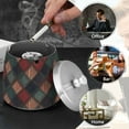 thumbnail image 4 of Yayeee Ashtray with Lid for Cigarette Smokeless Stainless Steel Home Ash Holder, Red Tartan Pattern, 4 of 7