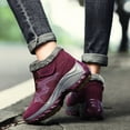 thumbnail image 3 of Winter Hiking Boots for Women Suede Hook and Loop Platform Snow Booties Trendy Furry Lined Anti Slip Sneakers, 3 of 6