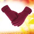 thumbnail image 3 of Lovzfmll Women's Solid Color Touchscreen Gloves, Winter Knit Gloves with Fleece Lining, Smartphone Compatible for Cold Weather, Red, 3 of 9