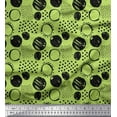 thumbnail image 1 of Soimoi Green Viscose Chiffon Fabric Dots & Circle Geometric Print Fabric by the Yard 42 Inch Wide, 1 of 3