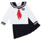 thumbnail image 1 of Japanese Women Girls Halloween Cosplay Costume Sailor Schoolgirl Uniform Suit Shirt & Pleated Skirt Neckerchief England StyleXXL Gong Bohan LED, 1 of 2