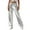 Silver, variant on Pxiakgy Womens Shiny Metallic High Waist Stretchy Jogger Pants Holographic Hip Hop Club Wear Streetwear Metallic Shiny Trousers Elastic Waistband Loose Casual Long Trousers Plain Look Silver M