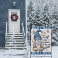 thumbnail image 4 of Home Decorative Snuggle Up Gnomies It''s Cold Outside Winter House Flag, Blue Gnome Garden Yard Outside Decorations, Snowflakes Farmhouse Outdoor Large Decor Double Sided 28x40, 4 of 6