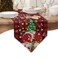 thumbnail image 4 of Table Runner Dresser Scarves Merry Christmas Dwarf with Bauble Cotton Linen Burlap Table Cover Black and Red Checker Table Runners for Family Kitchen Dining Holiday Party Banquet Decor, 4 of 5