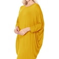 thumbnail image 3 of Women's Elegant Plus Size Loose Fit Dress Side Draped Dolman Sleeve Midi, 3 of 4
