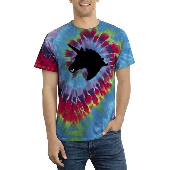 Unicorn Shadow Tie Dye Spiral Men -Smartprints Designs, Male Large