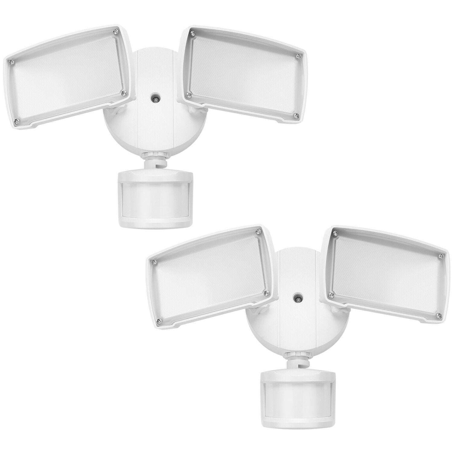 Motion Activated 4 PACK 2-Head LED 20W Outdoor Security Light 3000K Warm White 
