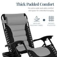 thumbnail image 4 of Best Choice Products Oversized Padded Zero Gravity Chair, Folding Outdoor Patio Recliner w/ Side Tray - Gray, 4 of 7