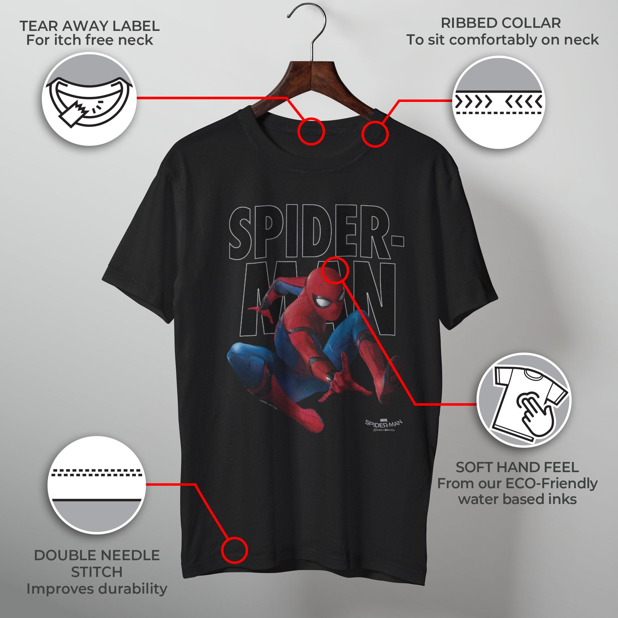Marvel Simple Nero - Abbigliamento T-shirts a maniche lunghe Uomo 27,90