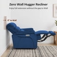 thumbnail image 2 of MCombo Zero Wall Hugger Power Recliner Chair for Small Space RV Living Room, Fabric (Navy Blue), 2 of 10