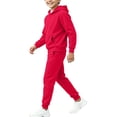 thumbnail image 6 of CYRBOKO Boys Sweatsuits 2pcs Sets, Athletic Casual Lightweifht Fleece Lined Long Sleeve Hoodie and Jogger Sweatpants Red Size 5-6 T, 6 of 6