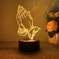 thumbnail image 5 of 1PC Creative Double-Handed Prayer 3D LED Night Light, Black Touch Control, Color Changing, USB Powered, Desktop Ornament & Eye-Friendly Bedside Lamp, Perfect Birthday Gift for Friends, 5 of 8