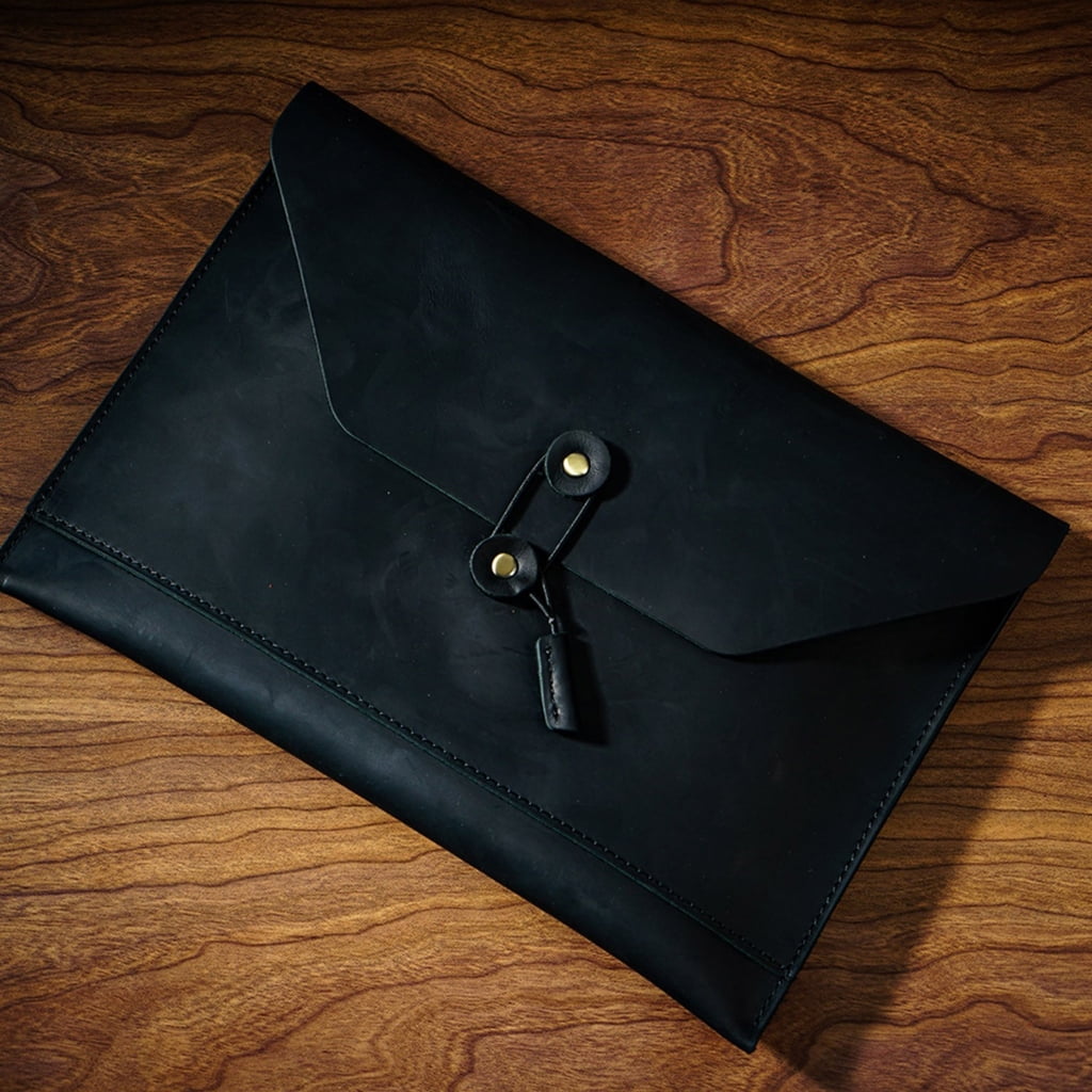 PU Leather File Folder with Multiple Card Slot, String Closure Document Holder