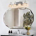 thumbnail image 2 of Hi-LIGHTS,Retro 4-Light Bathroom Vanity Light Fixture with Crystal Glass Shades(Bulbs Not Included),Wall Mounted Lighting for Bathroom,Dressing Room,Powder Room and Vanity Mirror(Brushed Nickel）, 2 of 8