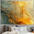 thumbnail image 2 of JRXY Gold and Blue Abstract Art Tapestry Painting, 2 of 6