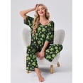 thumbnail image 7 of MINTREUS Lounge Sets for Women Knit Short Sleeve V-neck Tops and Long Pants Soft Comfy Pajamas Set Oversized 2 Piece Outfits, 7 of 7