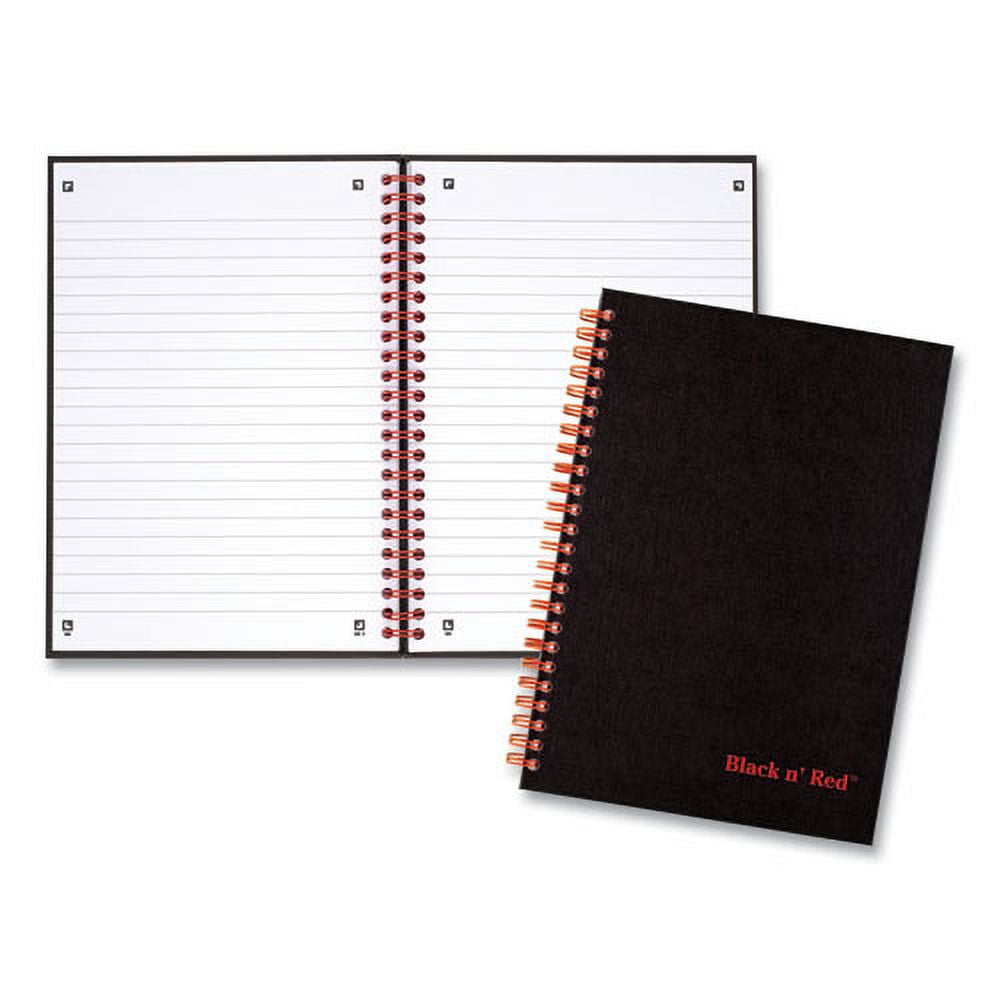 Twinwire Hardcover Notebook, 1 Subject, Wide/legal Rule, Black Cover, 8.25 X 5.88, 70 Sheets | Bundle of 10 Each