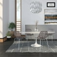 thumbnail image 2 of Leisuremod Ravenna 5-Piece Metal Dining Set with 4 Chairs and Round Table Taupe, 2 of 16
