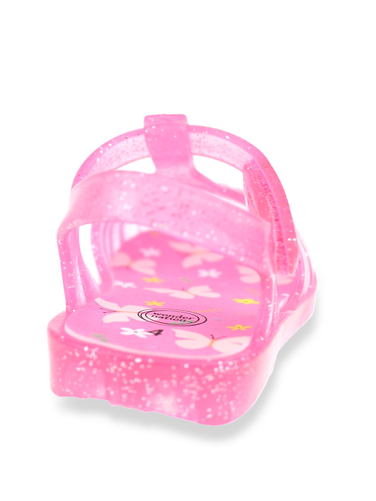 Wonder Nation Baby Girls Glitter Jelly Fisherman Sandal
