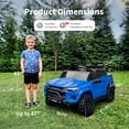thumbnail image 2 of Hikiddo 4WD 2-Seater Electric Car for Kids, 24V 10Ah Ride on Toys Truck for Big Kids w/ Remote, 4x200W Motor - Blue, 2 of 9