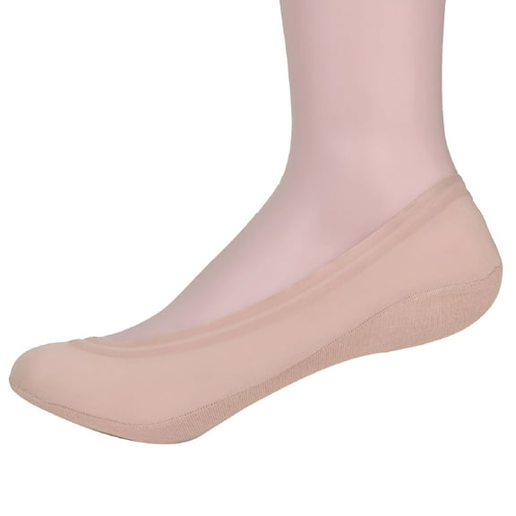 TELOLY 1 Pair Ultra Low Cut No Show Socks Women Invisible for Flats and Dress Shoes Liner Socks with Non-Slip Heel Grip