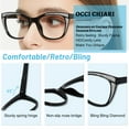 thumbnail image 3 of OCCI CHIARI Reading Glasses 2.75 Women's Trendy Readers 1.00 1.25 1.50 1.75 2.00 2.25 2.50 2.75 3.00 3.50 4.00(Black/Sliver) Acrylic Lens, 3 of 6