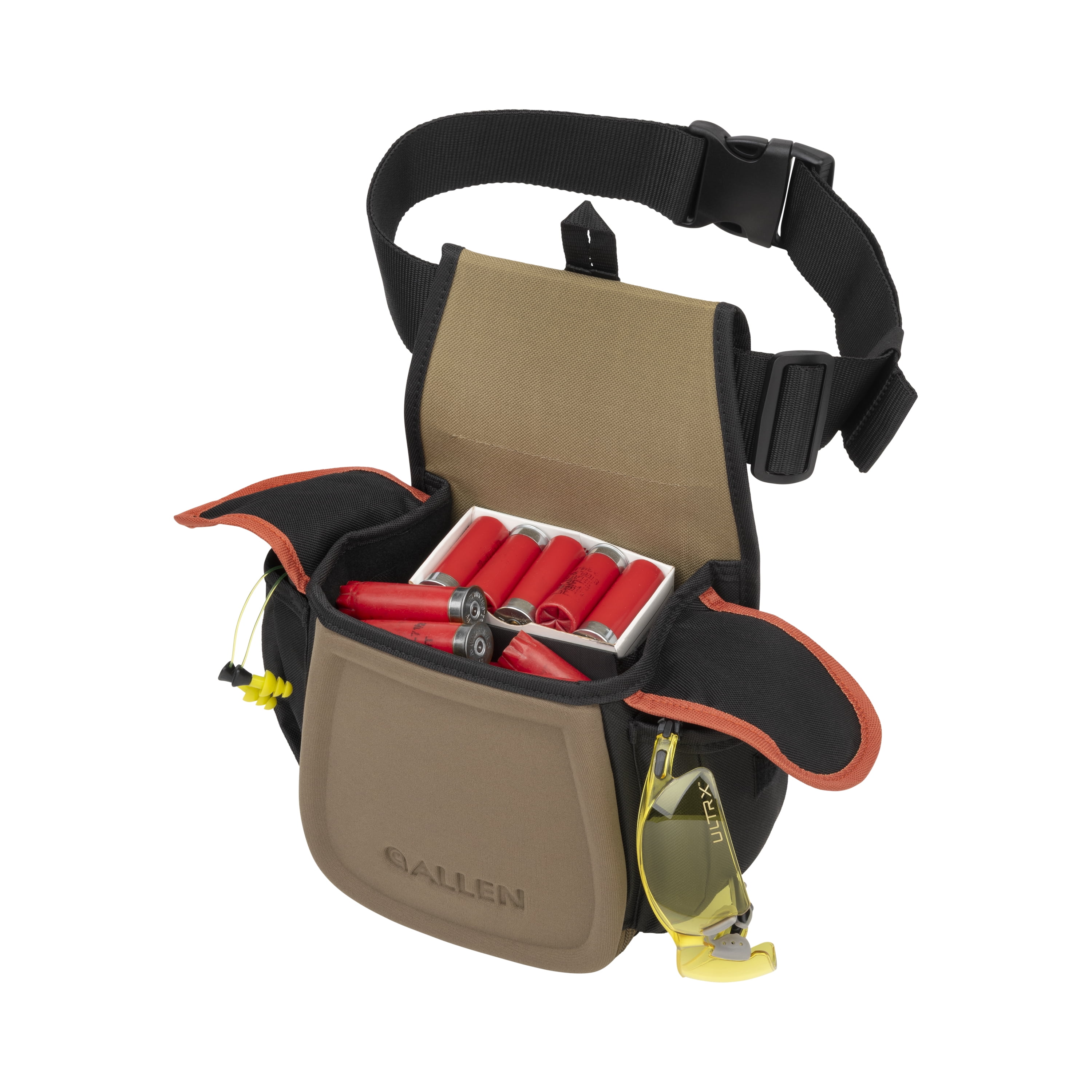 Allen Company Eliminator Pro Double Compartment Shooting Bag, Black/Coffee/Copper
