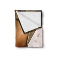 thumbnail image 2 of Violin Soft Flannel Fleece Throw Blanket, Classical Music Themed Photo of Instrument and Empty Music Sheet, Cozy Plush for Indoor and Outdoor Use, 50" x 60", Umber Pearl, by Ambesonne, 2 of 5