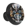 thumbnail image 2 of 12 Pack Cupboard Knobs Crystal Clear Glass Cabinet Pulls, Round Knobs With Screws, Dresser Drawers Wardrobe Furniture Knobs Watercolor Indian Elephant Pineapple, 2 of 6