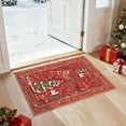 thumbnail image 1 of Biwat Christmas Entryway Area Rug: 2x3 Washable Neutral Modern Non-Slip Low Pile Festive Carpet for Entrance Kitchen Front Door Mat Kids Room Indoor Entry Holiday Decor - Red, 1 of 4