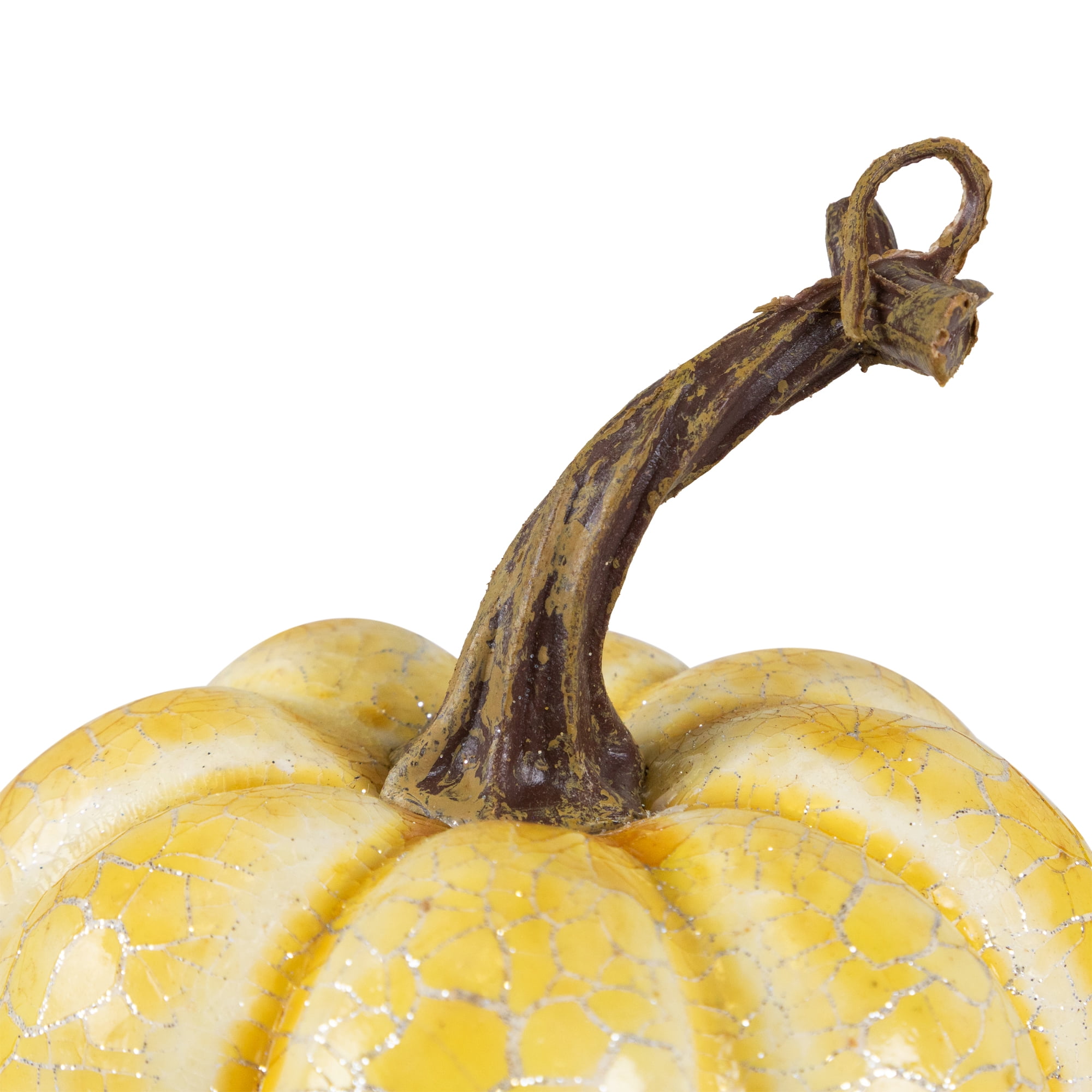 Set of 3 Antiqued White Crackle Finish Fall Harvest Pumpkins 4"