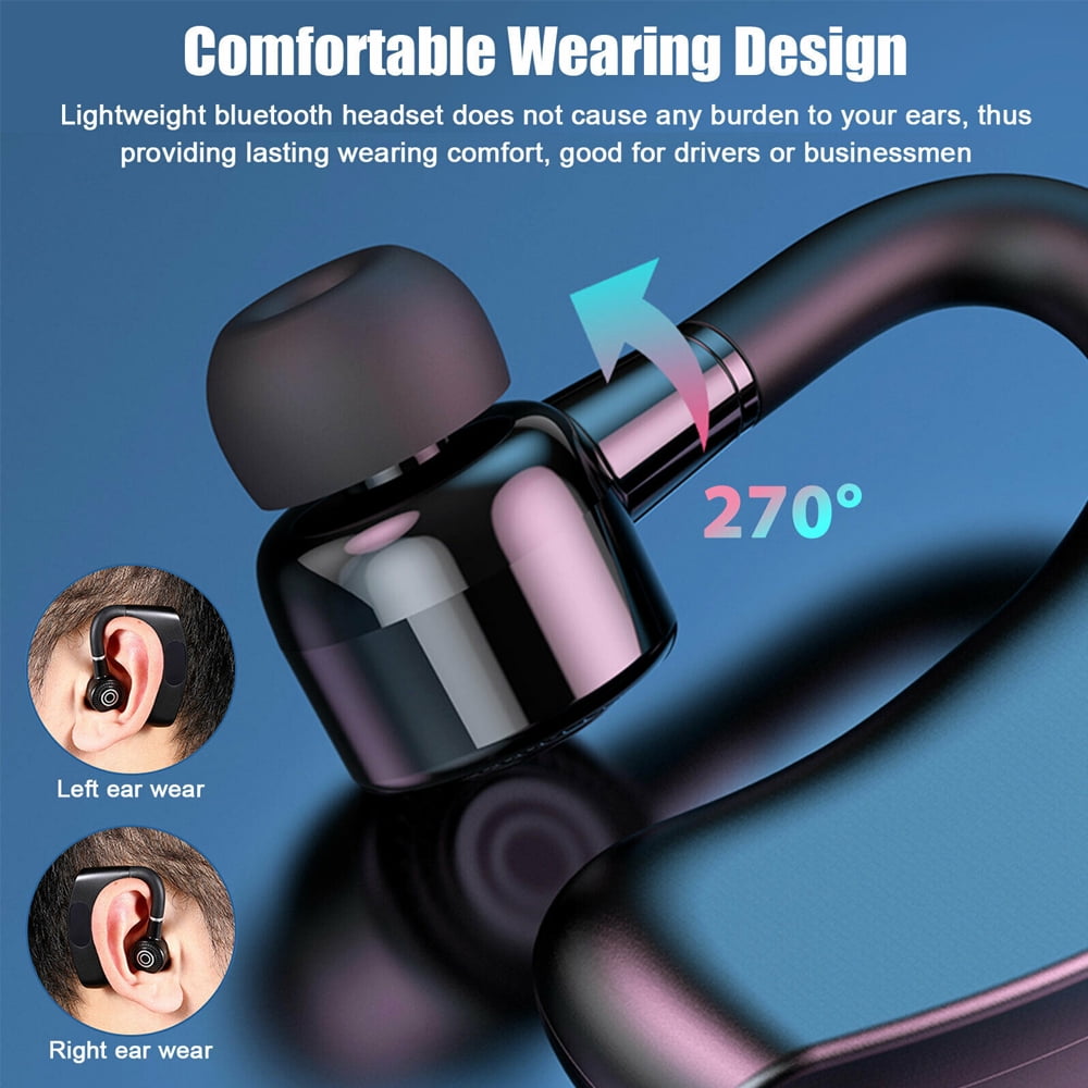 Bluetooth Headset, Wireless Earpiece V5.2 Ultralight Hands Free Business Earphone with Mic for Business/Office/Driving (Without Charging Case)