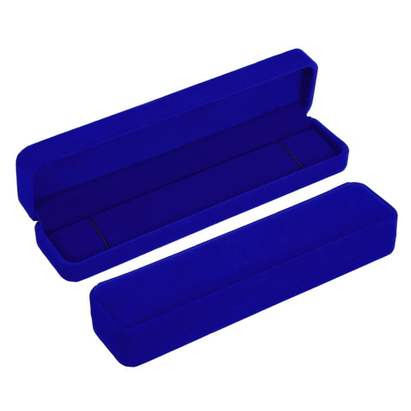 Velvet Necklace Box, 2 Pack Single Slot Jewelry Holder for Wedding and Engagement, Dark Blue