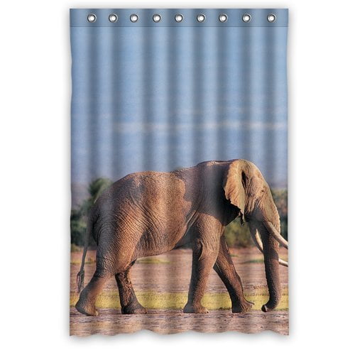 HelloDecor Elephant Shower Curtain Polyester Fabric Bathroom Decorative