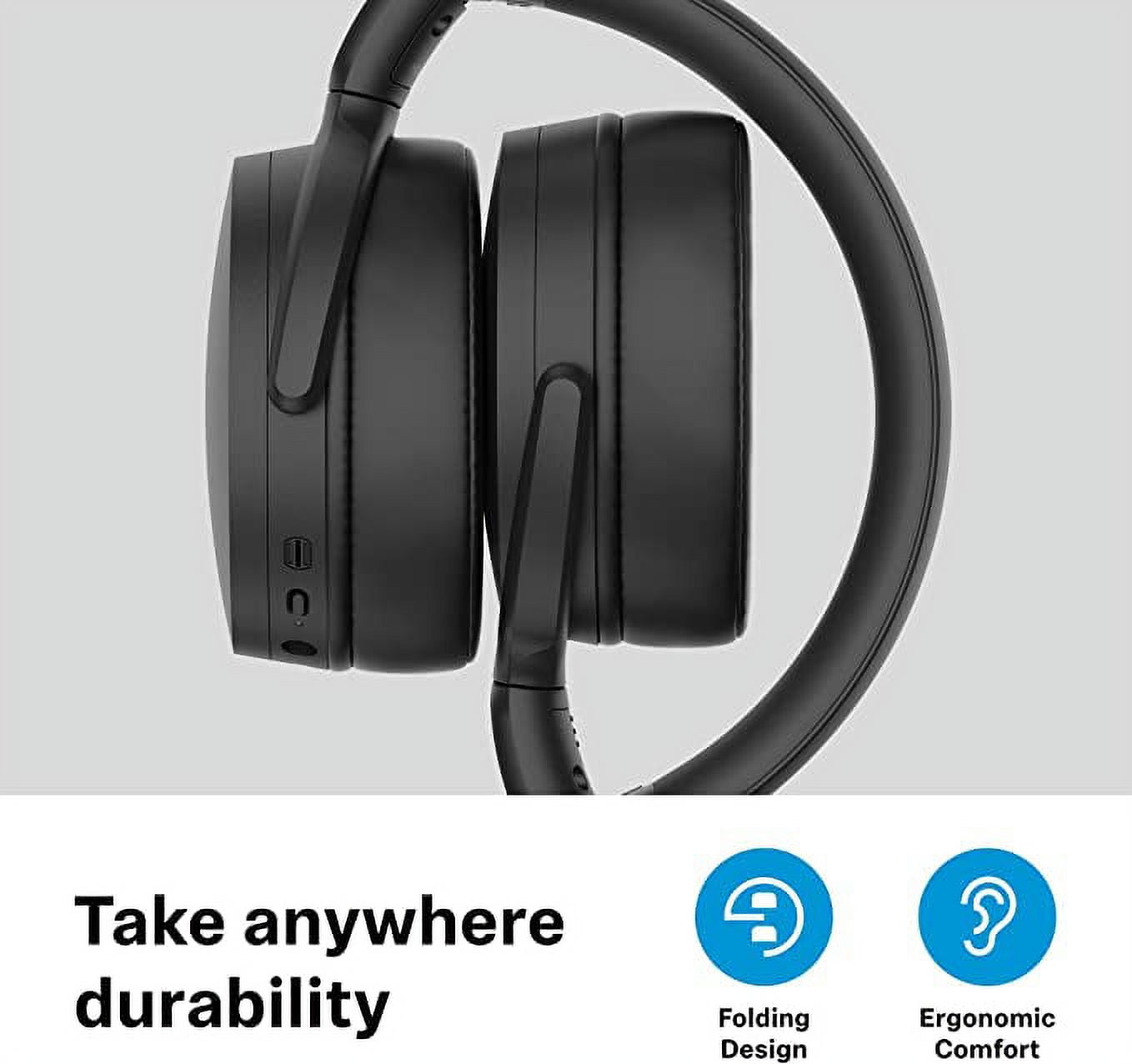  Sennheiser Consumer Audio HD 450BT Bluetooth 5.0 Wireless  Headphone with Active Noise Cancellation - 30-Hour Battery Life, USB-C Fast  Charging, Virtual Assistant Button, Foldable - Black : Electronics