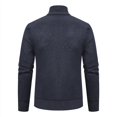 thumbnail image 3 of hopeusnice Men's Winter Slim Fit Knitted Sweaters Thicken Warm Stand Collar Cardigan Coats with Zipper Pockets Dark Gray XXL, 3 of 4