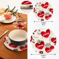 thumbnail image 2 of SKYSONIC 2 pcs Valentine Love Heart Pattern Pot Holders Trivets, Heat Resistant Trivets,Red Bows Cake Floral Cotton Thread Weave Mats for Hot Pads Pans Pot Bowl Teapot, 2 of 7
