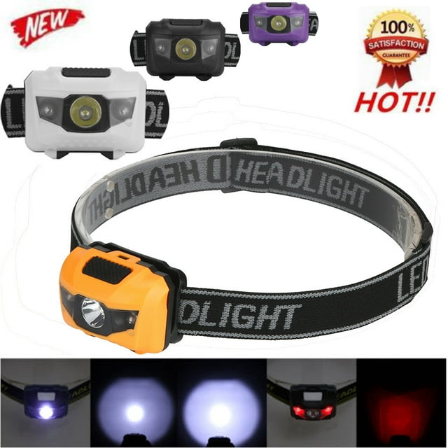 Hot Pick, Mini Phare 2LED Lampe de Poche 4 Modes Torche Super Lumineuse, PENDANE, Blanc