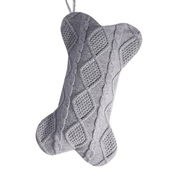 Noothes Custom Embroidered Pet Stocking 18Inch Large Dog Bone Christmas Stocking with Festive Paw Print Design